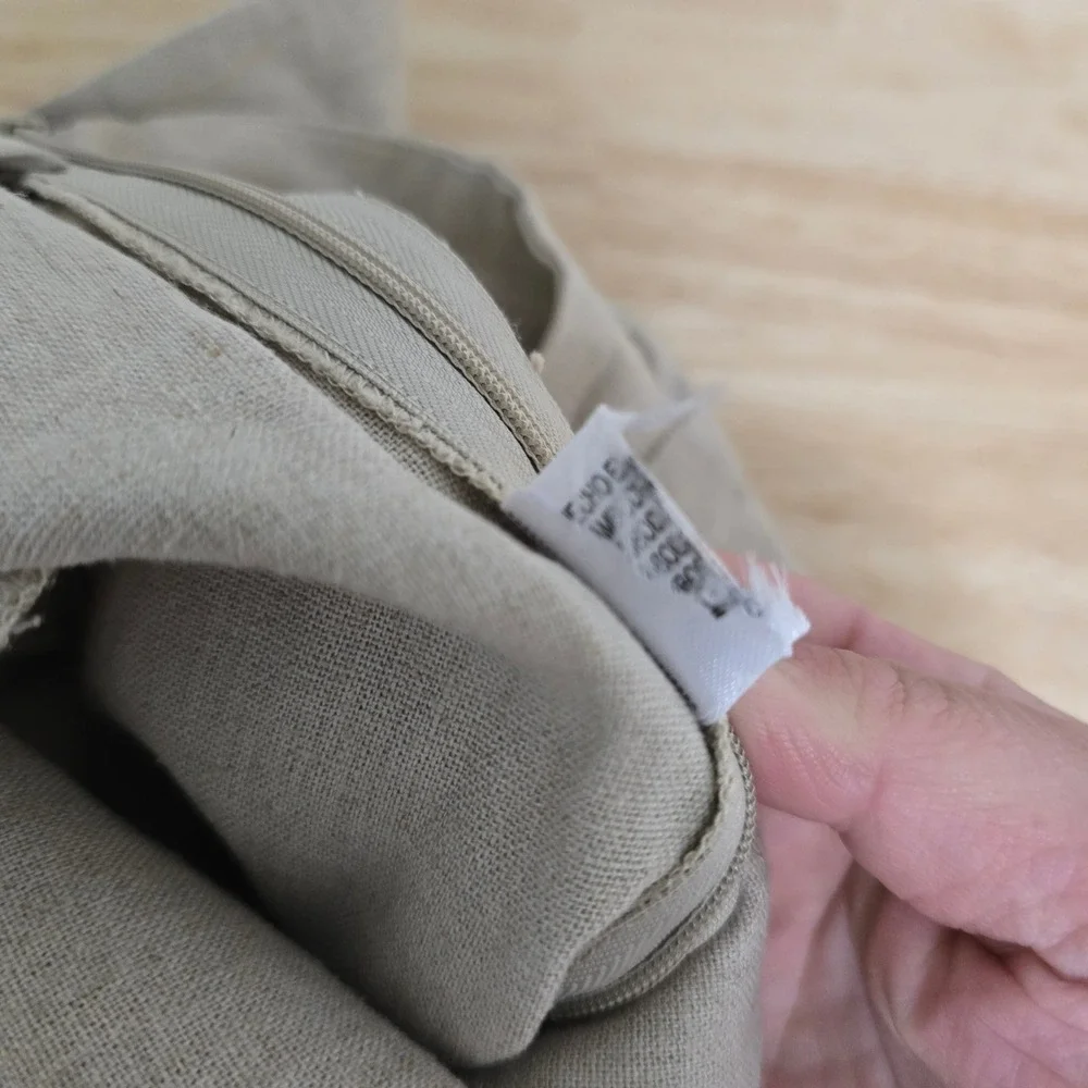 Zara Womens Beige Linen Blend High Rise Wide Leg Wrap Front Trousers Size Small